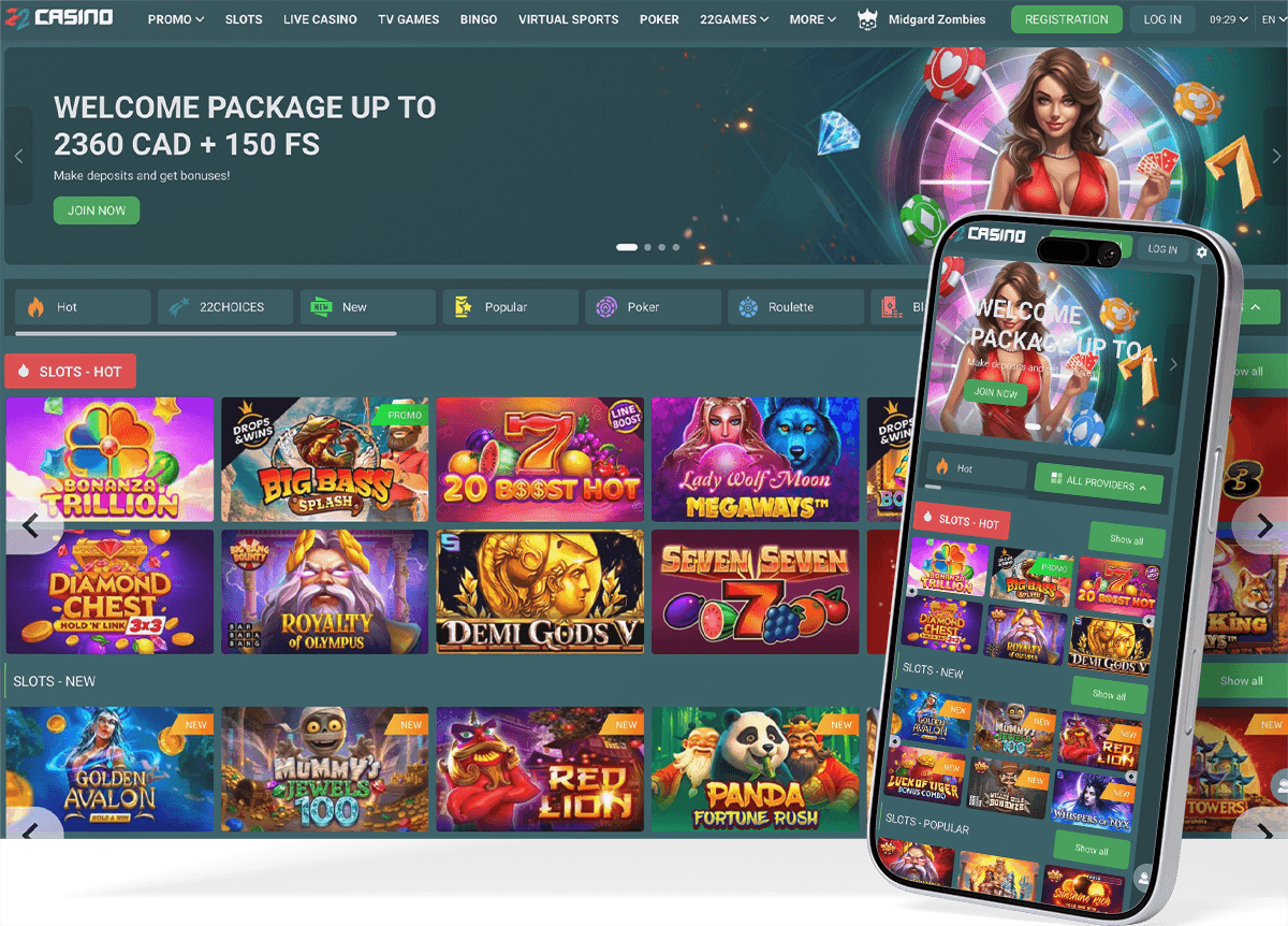 22Casino screenshot