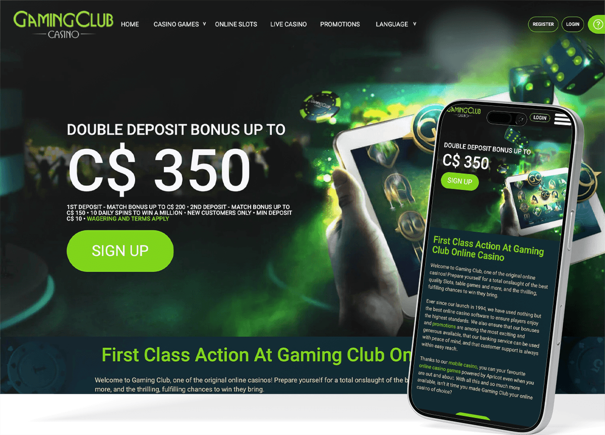 Gaming Club Casino screenshot